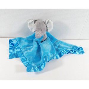 Carters Lovey ELEPHANT Security Blanket Crib washable RATTLE Blue